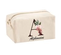 Trousse Multifonction Alphonsine | Pochette en Coton 2,5 L avec Zip Métal et Forme Cubique | Toilette Maquillage École Câbles