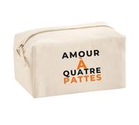 Trousse Multifonction Amour A Quatre Pattes - Multi-Purpose Case - Idée Trousse Multifonction Cadeau Anniversaire Fête Original Famille Travail Départ Collègue Retraite Noël. - Noir&Orange - 1