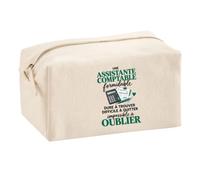 Trousse Multifonction Assistante Comptable Formidable | Pochette Coton 2,5 L Zip Métal Forme Cubique | Toilette Maquillage École Câbles | Idée Cadeau Comptabilité Rentrée