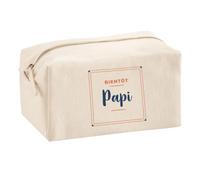 Trousse Multifonction Bientot Papi - Multi-Purpose Case - Idée Trousse Multifonction Cadeau Anniversaire Fête Original Famille Travail Départ Collègue Retraite Noël. - Terracotta&Bleu - 3