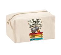 Trousse Multifonction Boule Lyonnaise Pourquoi Je perds | Pochette en Coton 2,5 L avec Zip Métal et Forme Cubique | Toilette Maquillage École Câbles