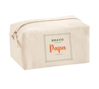 Trousse Multifonction Bravo Papa - Multi-Purpose Case - Idée Trousse Multifonction Cadeau Anniversaire Fête Original Famille Travail Départ Collègue Retraite Noël. - Kaki&Orange - 3