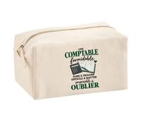 Trousse Multifonction Comptable Formidable | Pochette Coton 2,5 L Zip Métal Forme Cubique | Toilette Maquillage École Câbles | Idée Cadeau Comptabilité Rentrée
