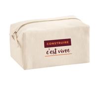 Trousse Multifonction Construire Cest Vivre - Multi-Purpose Case - Idée Trousse Multifonction Cadeau Anniversaire Fête Original Famille Travail Départ Collègue Retraite Noël. - Bordeaux&Corail - 4