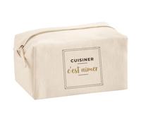 Trousse Multifonction Cuisiner Cest Aimer - Multi-Purpose Case - Idée Trousse Multifonction Cadeau Anniversaire Fête Original Famille Travail Départ Collègue Retraite Noël. - Marron - 3