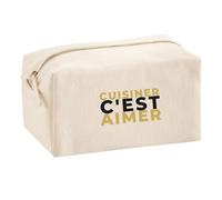 Trousse Multifonction Cuisiner Cest Aimer - Multi-Purpose Case - Idée Trousse Multifonction Cadeau Anniversaire Fête Original Famille Travail Départ Collègue Retraite Noël. - Doré&Noir - 1