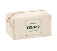 Trousse Multifonction Deux Cœurs Une Histoire - Multi-Purpose Case - Idée Trousse Multifonction Cadeau Anniversaire Fête Original Famille Travail Départ Collègue Retraite Noël. - Vert&Vert - 3