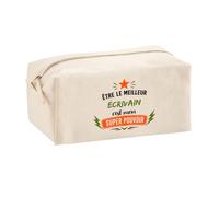 Trousse Multifonction Être Le Meilleur Écrivain C'est Mon Super Pouvoir | Pochette en Coton 2,5 L avec Zip Métal et Forme Cubique | Toilette Maquillage École Câbles