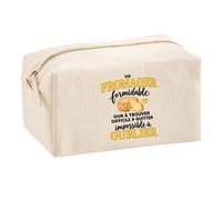 Trousse Multifonction Fromager Formidable | Pochette Coton 2,5 L Zip Métal Forme Cubique | Toilette Maquillage École Câbles | Idée Cadeau Fromagerie Rentrée