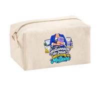 Trousse Multifonction Gestionnaire de Paie C'est Juste la Meilleure Métier | Pochette en Coton 2,5 L avec Zip Métal et Forme Cubique | Toilette Maquillage École Câbles
