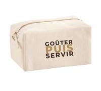 Trousse Multifonction Gouter Puis Servir - Multi-Purpose Case - Idée Trousse Multifonction Cadeau Anniversaire Fête Original Famille Travail Départ Collègue Retraite Noël. - Marron - 1
