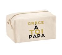 Trousse Multifonction Grace A Toi Papa - Multi-Purpose Case - Idée Trousse Multifonction Cadeau Anniversaire Fête Original Famille Travail Départ Collègue Retraite Noël. - Doré&Noir - 1