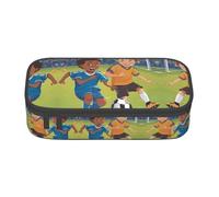Trousse multifonction imprimée football pour garçons, parfaite pour les étudiants, les professionnels et les voyageurs, Noir , Taille unique, Trousse de maquillage