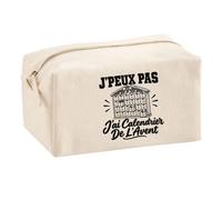Trousse Multifonction J’Peux Pas j’AI Calendrier de l’Avent | Pochette en Coton 2,5 L avec Zip Métal et Forme Cubique | Toilette Maquillage École Câbles
