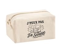 Trousse Multifonction J’Peux Pas j’AI Sophro | Pochette en Coton 2,5 L avec Zip Métal et Forme Cubique | Toilette Maquillage École Câbles