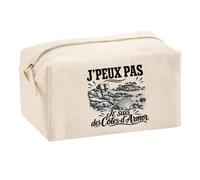 Trousse Multifonction J’Peux Pas Je suis des Côtes-d'Armor | Pochette en Coton 2,5 L avec Zip Métal et Forme Cubique | Toilette Maquillage École Câbles
