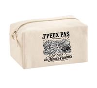 Trousse Multifonction J’Peux Pas Je suis des Hautes-Pyrénées | Pochette en Coton 2,5 L avec Zip Métal et Forme Cubique | Toilette Maquillage École Câbles