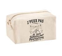 Trousse Multifonction J’Peux Pas Je suis Surveillant pénitentiaire | Pochette en Coton 2,5 L avec Zip Métal et Forme Cubique | Toilette Maquillage École Câbles