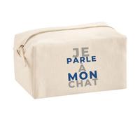 Trousse Multifonction Je Parle A Mon Chat - Multi-Purpose Case - Idée Trousse Multifonction Cadeau Anniversaire Fête Original Famille Travail Départ Collègue Retraite Noël. - Gris&Bleu - 1