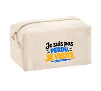 Trousse Multifonction Je suis Pas Perdu, Je Visite. Expressions Françaises | Pochette Coton 2,5 L Zip Métal Forme Cubique | Toilette Maquillage École Câbles | Idée Cadeau Rentrée