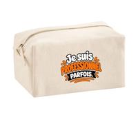 Trousse Multifonction Je suis Professionnel Parfois. Expressions Françaises | Pochette Coton 2,5 L Zip Métal Forme Cubique | Toilette Maquillage École Câbles | Idée Cadeau Collègue Rentrée
