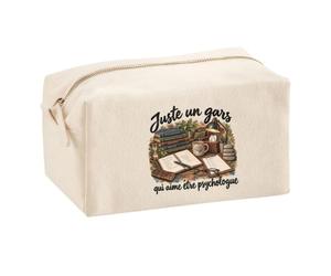 Trousse Multifonction Juste Un Gars Qui Aime être Psychologue | Pochette Coton 2,5 L Zip Métal Forme Cubique | Toilette Maquillage École Câbles | Idée Cadeau Rentrée