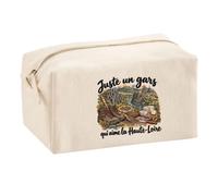 Trousse Multifonction Juste Un Gars Qui Aime la Haute-Loire | Pochette Coton 2,5 L Zip Métal Forme Cubique | Toilette Maquillage École Câbles | Idée Cadeau Altiligérien Rentrée
