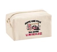 Trousse Multifonction Juste Une Fille Qui Adore Le Modern Jazz | Pochette en Coton 2,5 L avec Zip Métal et Forme Cubique | Toilette Maquillage École Câbles Danseuse