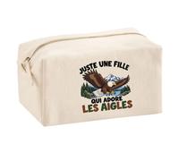 Trousse Multifonction Juste Une Fille Qui Adore Les aigles | Pochette en Coton 2,5 L avec Zip Métal et Forme Cubique | Toilette Maquillage École Câbles Amoureuse des Rapaces