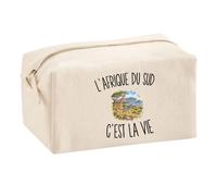 Trousse Multifonction L’Afrique du Sud c’est la Vie | Pochette en Coton 2,5 L avec Zip Métal et Forme Cubique | Toilette Maquillage École Câbles Voyageur Voyageuse