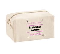 Trousse Multifonction La Meilleure Assistante Sociale au Monde 2 - Multi-Purpose Case - Idée Trousse Multifonction Cadeau Anniversaire Fête Original Famille Travail Départ Collègue Retraite Noël.