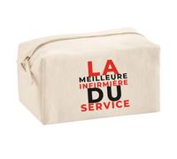 Trousse Multifonction La Meilleure Infirmiere du Service - Multi-Purpose Case - Idée Trousse Multifonction Cadeau Anniversaire Fête Original Famille Travail Départ Collègue Retraite. - Rouge&Noir - 1