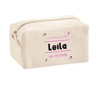 Trousse Multifonction La Meilleure Leila au Monde 2 - Multi-Purpose Case - Idée Trousse Multifonction Cadeau Anniversaire Fête Original Famille Travail Départ Collègue Retraite Noël.
