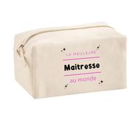 Trousse Multifonction La Meilleure Maitresse au Monde 2 - Multi-Purpose Case - Idée Trousse Multifonction Cadeau Anniversaire Fête Original Famille Travail Départ Collègue Retraite Noël.