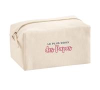 Trousse Multifonction Le Plus Doux des Papas - Multi-Purpose Case - Idée Trousse Multifonction Cadeau Anniversaire Fête Original Famille Travail Départ Collègue Retraite Noël. - Gris&Rose - 2