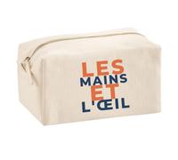 Trousse Multifonction Les Mains et Lœil - Multi-Purpose Case - Idée Trousse Multifonction Cadeau Anniversaire Fête Original Famille Travail Départ Collègue Retraite Noël. - Terracotta&Bleu - 1