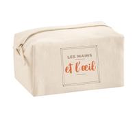 Trousse Multifonction Les Mains et Lœil - Multi-Purpose Case - Idée Trousse Multifonction Cadeau Anniversaire Fête Original Famille Travail Départ Collègue Retraite Noël. - Marron&Terracotta - 3