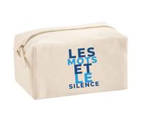 Trousse Multifonction Les Mots et Le Silence - Multi-Purpose Case - Idée Trousse Multifonction Cadeau Anniversaire Fête Original Famille Travail Départ Collègue Retraite Noël. - Bleu&Turquoise - 1