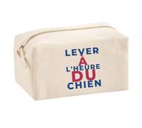 Trousse Multifonction Lever A Lheure du Chien - Multi-Purpose Case - Idée Trousse Multifonction Cadeau Anniversaire Fête Original Famille Travail Départ Collègue Retraite Noël. - Bordeaux&Bleu - 1