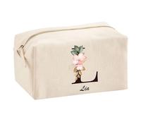 Trousse Multifonction Lia Lettre Fleur | Trousse Scolaire Maquillage Idée Cadeau Collègue Noël Anniversaire | Trousse pour Fournitures Scolaires et de Bureau