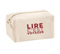 Trousse Multifonction Lire Cest Voyager - Multi-Purpose Case - Idée Trousse Multifonction Cadeau Anniversaire Fête Original Famille Travail Départ Collègue Retraite Noël. - Bordeaux&Rose - 1