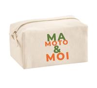 Trousse Multifonction Ma Moto Moi - Multi-Purpose Case - Idée Trousse Multifonction Cadeau Anniversaire Fête Original Famille Travail Départ Collègue Retraite Noël. - Kaki&Orange - 1