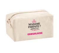 Trousse Multifonction Madame Parfaite Congolaise - Multi-Purpose Case - Idée Trousse Multifonction Cadeau Anniversaire Fête Original Famille Travail Départ Collègue Retraite Noël.