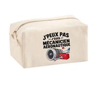 Trousse Multifonction Mécanicien Aéronautique J'peux Pas | Pochette Coton 2,5 L Zip Métal Forme Cubique | Toilette Maquillage École Câbles | Idée Cadeau Homme Aviation Rentrée Noël Drôle