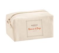 Trousse Multifonction Merci Mamie et Papi - Multi-Purpose Case - Idée Trousse Multifonction Cadeau Anniversaire Fête Original Famille Travail Départ Collègue Retraite Noël. - Marron&Terracotta - 3
