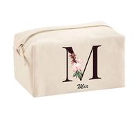 Trousse Multifonction Mia Lettre Fleur | Trousse Scolaire Maquillage Idée Cadeau Collègue Noël Anniversaire | Trousse pour Fournitures Scolaires et de Bureau