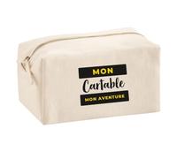 Trousse Multifonction Mon Cartable Mon Aventure - Multi-Purpose Case - Idée Trousse Multifonction Cadeau Anniversaire Fête Original Famille Travail Départ Collègue Retraite Noël. - Noir&Jaune - 4