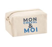 Trousse Multifonction Mon Cheval Moi - Multi-Purpose Case - Idée Trousse Multifonction Cadeau Anniversaire Fête Original Famille Travail Départ Collègue Retraite Noël. - Gris&Bleu - 1