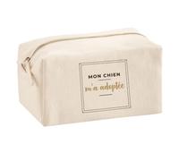 Trousse Multifonction Mon Chien ma Adoptee - Multi-Purpose Case - Idée Trousse Multifonction Cadeau Anniversaire Fête Original Famille Travail Départ Collègue Retraite Noël. - Marron - 3