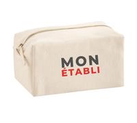 Trousse Multifonction Mon Etabli - Multi-Purpose Case - Idée Trousse Multifonction Cadeau Anniversaire Fête Original Famille Travail Départ Collègue Retraite Noël. - Gris&Rouge - 1
